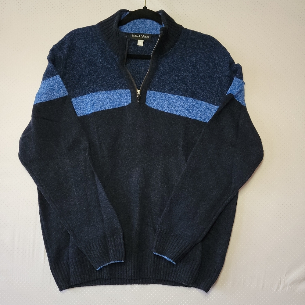 Bullock & Jones Mens 1/4 Zip Wool Sweater Size Large